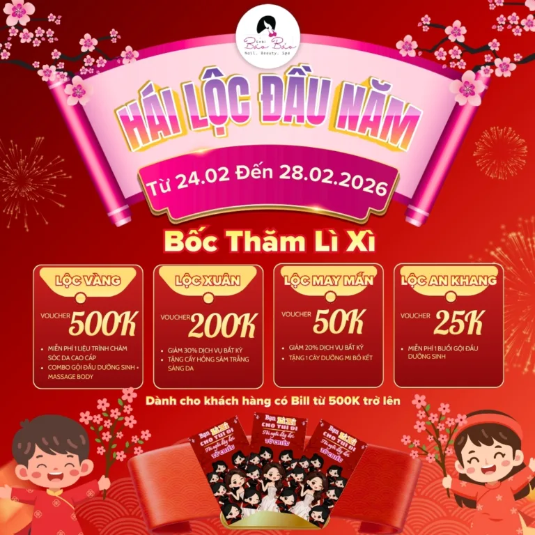 Lịch nghỉ Tết Nguyên Đán 2026 và khuyến mãi hái lộc đầu năm tại Enbi Bảo Bảo Nail & Spa