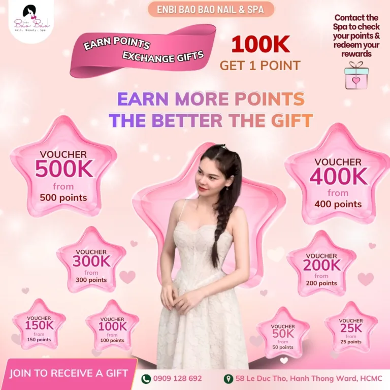 Earn more points, the better the gift at Enbi Bao Bao Nail & Spa
